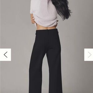 Maeve Colette Anthropologie Wide Leg High-Rise Pants in Black